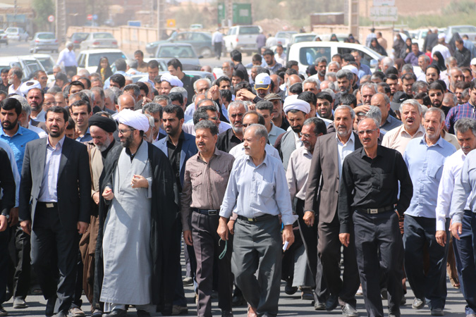 مراسم راهپیمایی در محکومیت شجره خبیثه ملعون آل سعود و آل خلیفه در رفسنجان