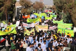 فریاد استکبار ستیزی مردم رفسنجان طنین انداز شد / گزارش تصویری